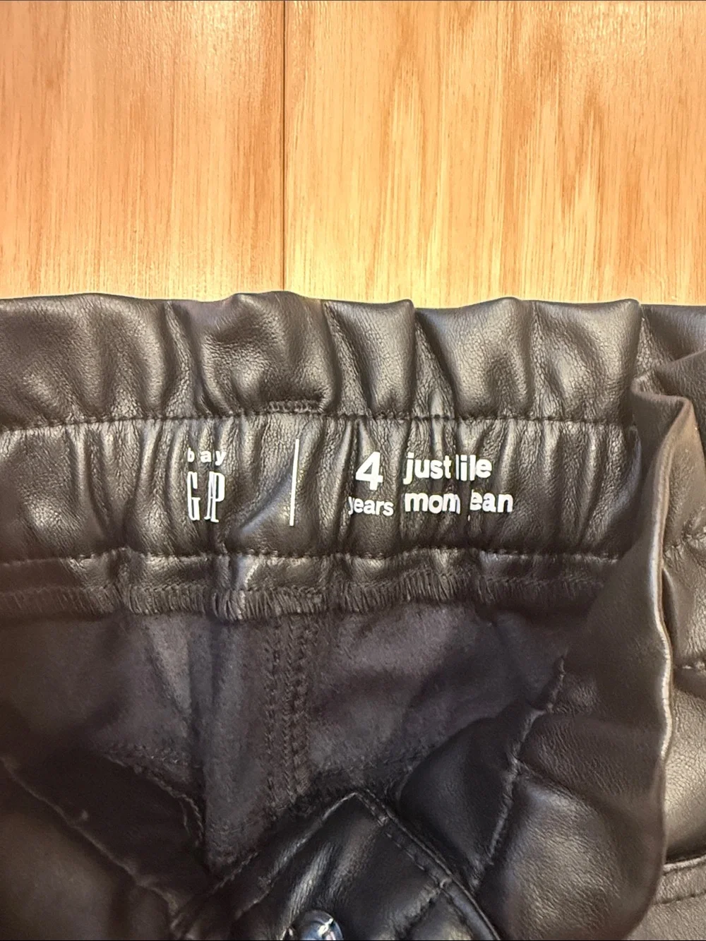 NWOT Gap Kids Black Faux Leather Elastic Waist Pants